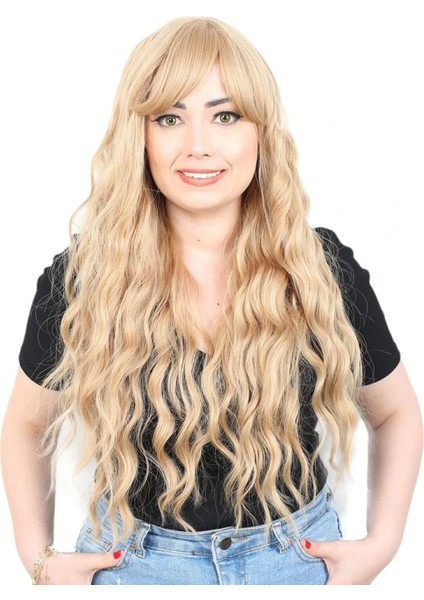 Perçemli Uzun Su Dalgası Fiber Sentetik Peruk- Balköpüğü