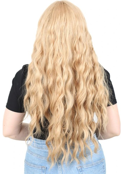 Perçemli Uzun Su Dalgası Fiber Sentetik Peruk- Balköpüğü fırsatları