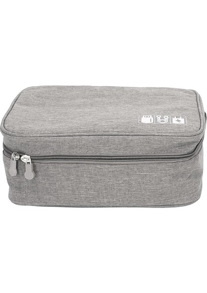 Elektronik Aksesuar Düzenleyici Çanta, Taşınabilir Seyahat Düzenleyici Çanta, Büyük Kapasiteli Elektronik Düzenleyici Saklama Çantası, Mobil Sabit Diskler, Dizüstü Bilgisayarlar Için Güç Kablosu (Gri)