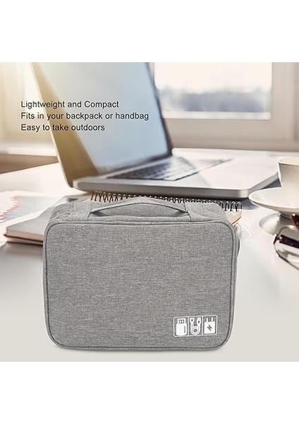 Elektronik Aksesuar Düzenleyici Çanta, Taşınabilir Seyahat Düzenleyici Çanta, Büyük Kapasiteli Elektronik Düzenleyici Saklama Çantası, Mobil Sabit Diskler, Dizüstü Bilgisayarlar Için Güç Kablosu (Gri) modelleri