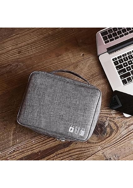 Elektronik Aksesuar Düzenleyici Çanta, Taşınabilir Seyahat Düzenleyici Çanta, Büyük Kapasiteli Elektronik Düzenleyici Saklama Çantası, Mobil Sabit Diskler, Dizüstü Bilgisayarlar Için Güç Kablosu (Gri) indirimleri