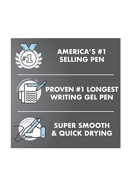 G2 Premium Doldurulabilir ve Geri Çekilebilir Yuvarlak Uçlu Jel Kalemler, Ince Uçlu, Siyah, 8'li Paket (15298) modelleri