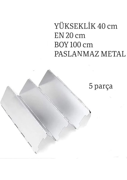 Kamp Ateşi Rüzgar Engelleyici Panel Rüzgarlık 5'li Plaka fırsatları