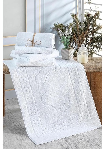 Li Ayak Izli Banyo Paspas 100 Pamuklu Ayak Havlusu 50X70 cm