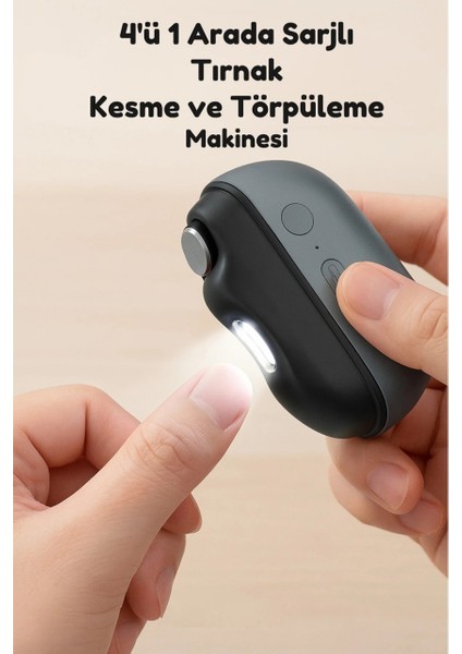 4’ü 1 Arada Şarjlı Tırnak Kesme ve Törpüleme Makinesi | LED Işıklı, Sessiz Motorlu, Taşınabilir fırsatları