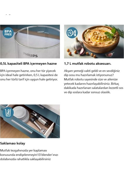 5000 Serisi Izgara ve Tost Makinesi Inox 2200W 5000 Serisi Philips El Blenderi+Hassas Mutfak Tartısı