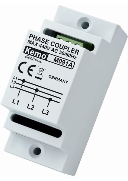 Powerline Ürünleri Için M091A Faz Birleştiricisi Şapka Rayı Montajı Için. Tüm 3 Ev Içi Şebeke Fazlarını Kapasitif Bağlar, 650 Mbit Aktarım Hızları Için