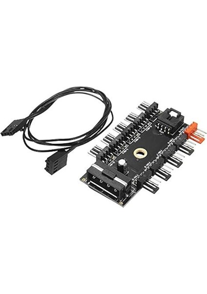 4337 10 Port Fan Çoklayıcı Y Pwm Splitter 4 Pin 12V Switch Power Güç Ide Çoğaltıcı Molex Kanal Kasa