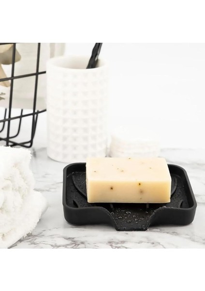 Silikon Mutfak, Banyo Su Giderli Vantuzlu Esnek Sabunluk Beyaz Renk fırsatları