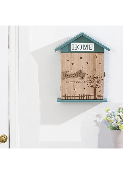 2073 Duvara Montajlı Dekoratif Anahtarlık Dolabı - Duvar Askılı Anahtar Saklama Kabini 17X27,5CM