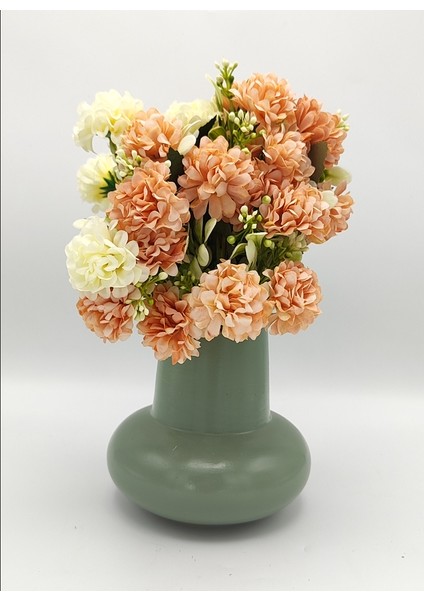 | Bohem Stil Dekoratif Vazo | Modern Minimal Yuvarlak Form | Lush Sage |