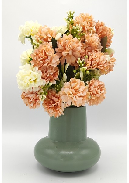 | Bohem Stil Dekoratif Vazo | Modern Minimal Yuvarlak Form | Lush Sage | fırsatları