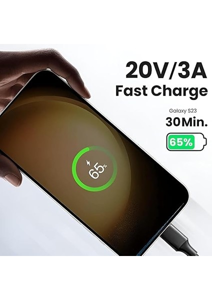 BX-UC02C 60W Type-C To Type-C Hızlı Şarj ve Data Kablosu 1.2 Metre Siyah fiyatları