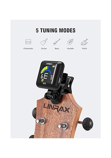 Lt-2 Gitar Tuner Şarj Edilebilir Akort Aleti, Gitar Bas Ukulele Keman Viyola Banjo Mandolin Için Klipsli Tuner, LCD Renkli Ekranlı Kromatik Tuner, Dijital Akort Cihazı, Gitar Aksesuarı, Siyah fiyatları