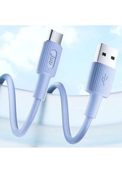 12W Usb-A To Type-C Silikon Hızlı Şarj ve Kablosu Mavi 1 Metre modelleri