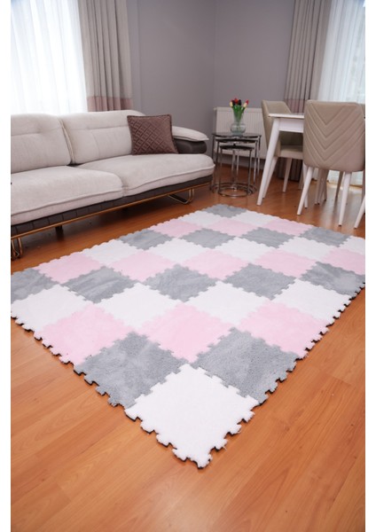 Peluş Kreş Halısı Anaokulu Puzzle Halı Japon Halı 50X50