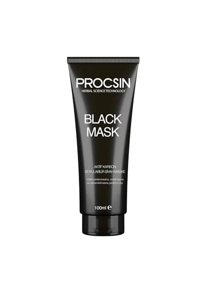 Procsın Black Mask Siyah Maske, Gözenek Arındırıcı & Siyah Nokta Karşıtı, Aktif Kömürlü, Pürüzsüz ve Canlı Cilt Görünümü, 100 ml