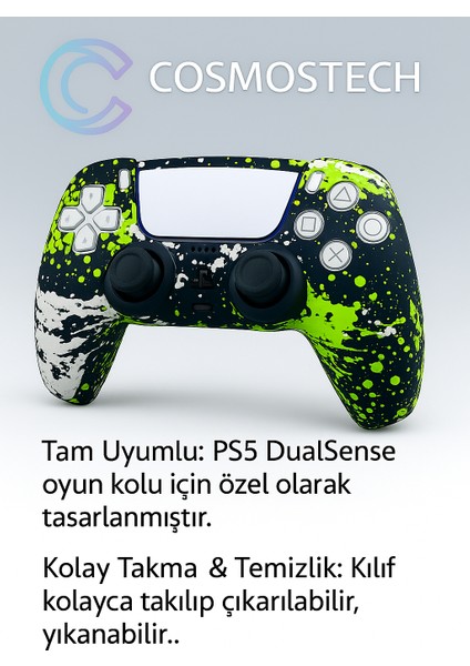 Ps5 Dualsense Joystick Koruyucu Silikon Kılıf – Yüksek Kaliteli, Esnek, Şık Desenli Kaplama modelleri