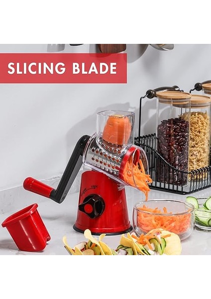 Kranklı Peynir Rendesi, 3 Değiştirilebilir Davul Bıçağı ile Sebze Dilimleyici, Rende Mutfak Hızlı Kesim, Tambur Rendesi Sebzeler, Meyveler, Fındık Vb. Için Uygundur. fiyatları
