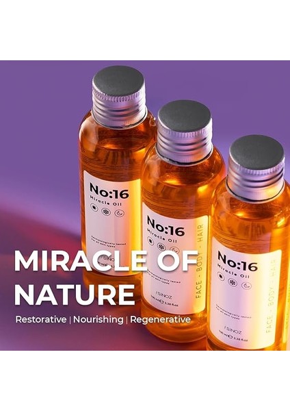 No:16 Nemlendirici Besleyici Yenileyici Işıltı Verici Mucizevi Onarıcı Bakım Yağı 100 ml fiyatları