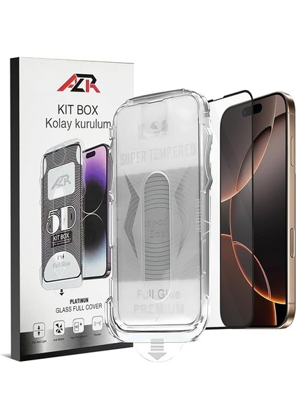 iPhone 16E / 14/13 Pro / 13 (6.1'') Ile Uyumlu [premıum] Ekran Koruyucu Hizalama Aparatlı [kolay Kurulum] ve Uygulanırken Camın Altında Toz Bırakmayan Darbelere Karşı Ekstra Güçlü Cam