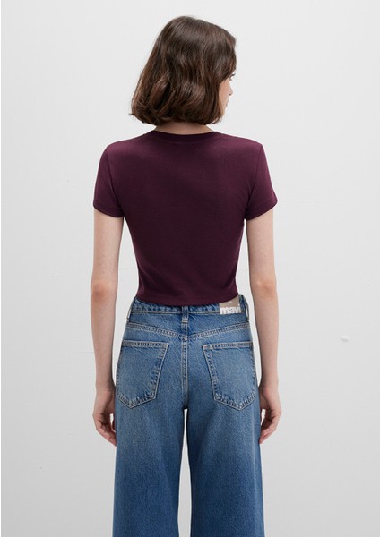 Mor Basic Crop Tişört 1600814-70434
