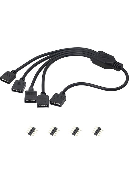 Pc Kasa ve LED Aydınlatma Için 4 Çıkışlı 4-Pin Rgb Splitter