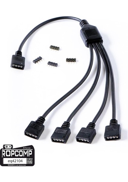 Pc Kasa ve LED Aydınlatma Için 4 Çıkışlı 4-Pin Rgb Splitter