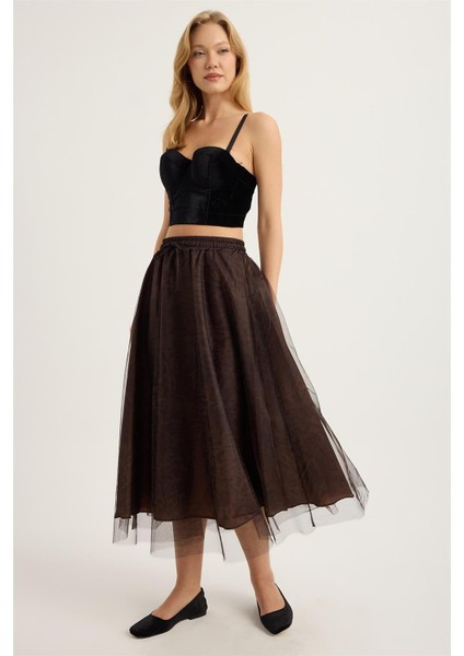 Leopar Desenli Tül Etek fiyatları