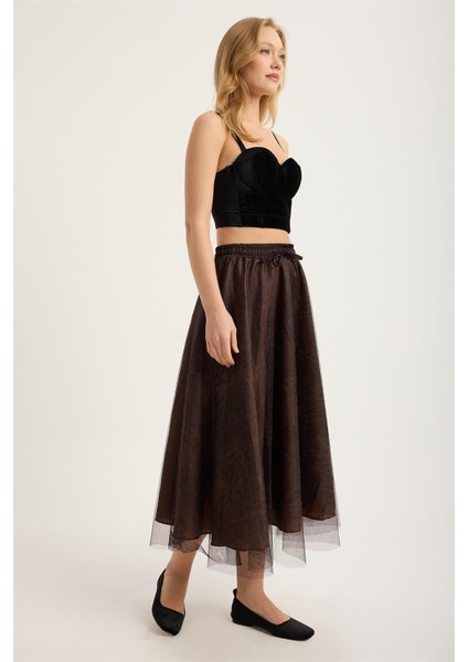 Leopar Desenli Tül Etek modelleri