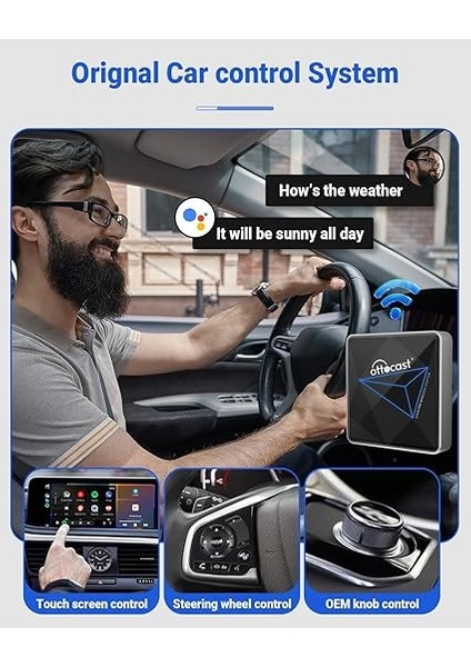 Kablosuz Android Oto Adaptörü A2AIR PRO,2024 Android Auto Için Kablosuz Araç Adaptörünü Yükseltme,kablolu Android Auto'yu Kablosuza Dönüştürür,kolay Kurulum Doğrudan Eklenti USB modelleri