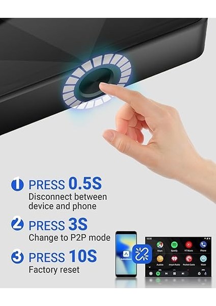 Kablosuz Android Oto Adaptörü A2AIR PRO,2024 Android Auto Için Kablosuz Araç Adaptörünü Yükseltme,kablolu Android Auto'yu Kablosuza Dönüştürür,kolay Kurulum Doğrudan Eklenti USB indirimleri