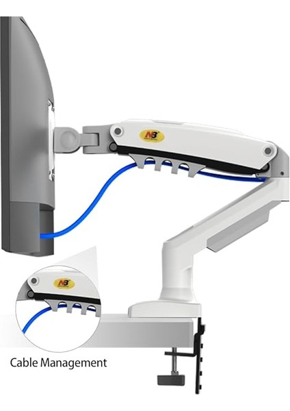 Bayou Nb Çift Monitör Masa Montaj Standı Tam Hareket Döner Bilgisayar Monitör Kolu Iki Ekran Için 17-27 Inç ile 4.4~20 Lb Yük Kapasitesi Her Ekran Için F160-W indirimleri