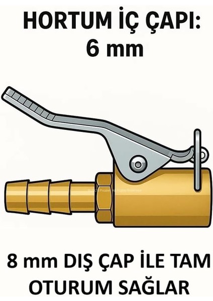 Eltos Lastik Şişirme Mandalı, Amerikan Tipi, Pirinç Gövdeli, Dişi Bağlantılı,hortum Uyumlu, Hava Girişli, Sibop Ucu, Yüksek Kalite, Dayanıklı Tasarım, Şişirme Aparatı fırsatları