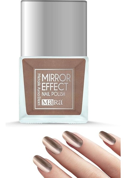 Kozmetik Metalik Ayna Efekli Oje Bronz 15ML