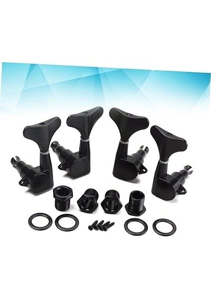 4 Adet Siyah Kapalı Bas Gitar Akort Burgusu Sol Sağ Tuner Kafası ve Gitar Için Vida ve Ferrul ile Uyumlu fiyatları