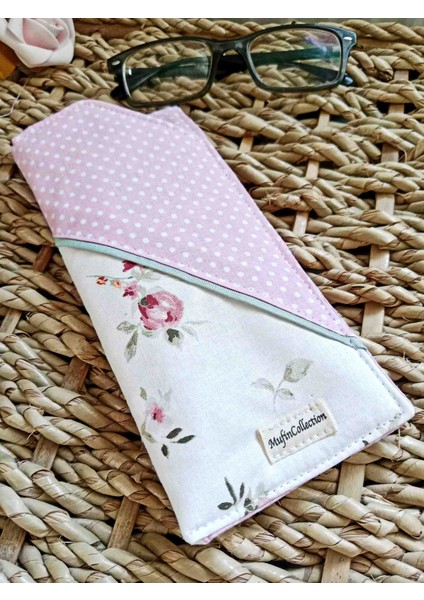 El Yapımı Çiçekli ve Puantiyeli Kumaş Gözlük Kılıfı modelleri