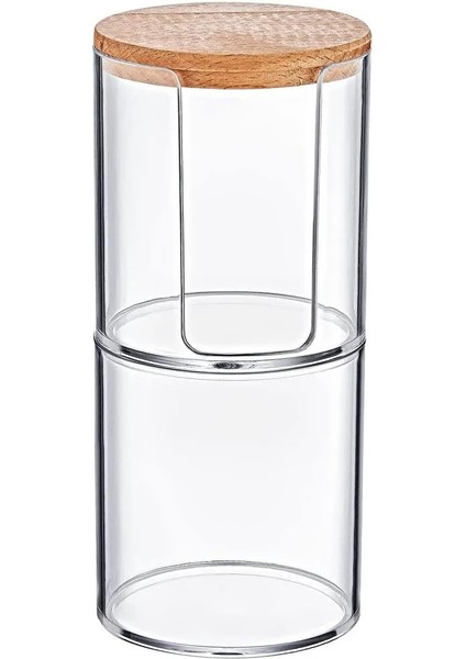 Ahşap Kapaklı Modern Tasarımlı Çift Katlı Pamukluk Organizer, Ahşap Kapaklı Pamukluk Organizer: Modern ve Şık Tasarımıyla Dikkat Çekin fiyatları