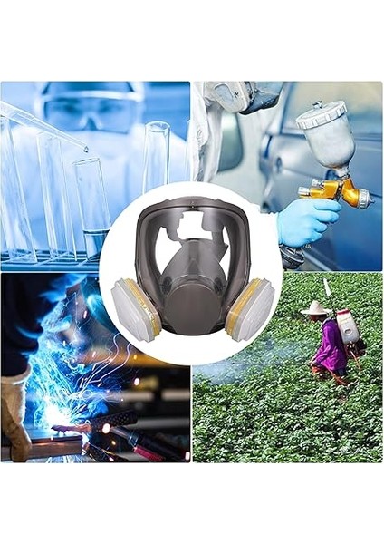 Yeniden Kullanılabilir Tam Yüz Si Tam Yüz Koruyucu 18'i 1 Arada Gaz Kapaklı Solunum Cihazı Ma Makinesi Parlatma Kaynak ve Diğer Iş Koruması Için Geniş Görüş I fırsatları