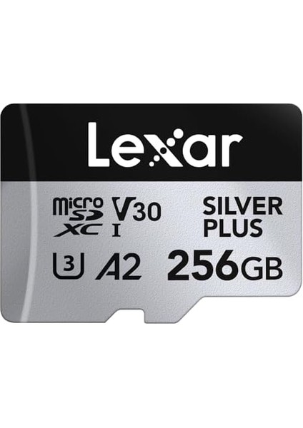 Silver Plus Micro Sd Kart 256 Gb, 205 Mb/s'ye Kadar Okuma Hızı, 150 Mb/s Yazma Hızı, Sd Adaptörlü Hafıza Kartı Micro Sd, Uhs-I, A2, U3, V30, Sınıf 10, 4K UHD Microsdxc modelleri