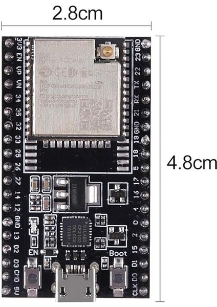ESP32-DEVKITC Core Board ESP32-WROOM-32U Geliştirme Kartı ESP32 Wifi Bluetooth Geliştirme Kartı (WROOM-32U) modelleri