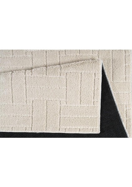 Carpet Kaymaz Taban Moopy Lux Banyo Paspası Klozet Takımı 50X90 ve 40X50 (2 Parça), Ekru indirimleri