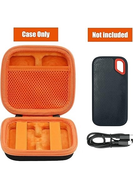 Sandisk Extreme Taşınabilir SSD SDSSDE60 Için Sert Taşıma Kılıfı/sandisk Taşınabilir SSD SDSSDE30 (Siyah ve Turuncu) (Sadece Kılıf) fiyatları