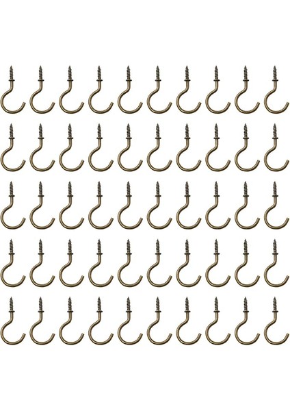 50 Adet 1-1/4 Inç Bardak Kancaları, Bronz Tavan Kancaları Metal Kupa Kancaları Ağır Vidalı Kancalar Nikel Kaplama Vida Kancaları