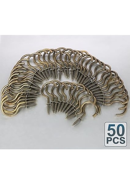 50 Adet 1-1/4 Inç Bardak Kancaları, Bronz Tavan Kancaları Metal Kupa Kancaları Ağır Vidalı Kancalar Nikel Kaplama Vida Kancaları indirimleri