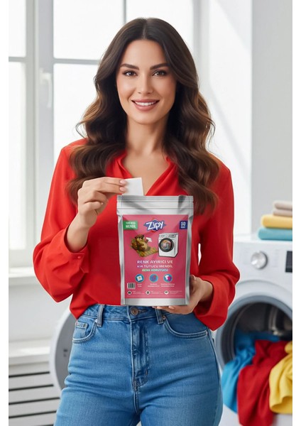 Renk Ayırıcı Kir Tutucu Çamaşır Makinası Için Mendil 50'li modelleri