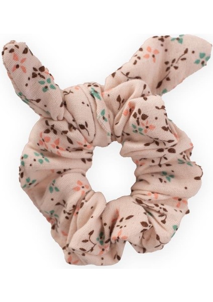 Lastikli Saç Tokası Pudra Pembe Çiçekli