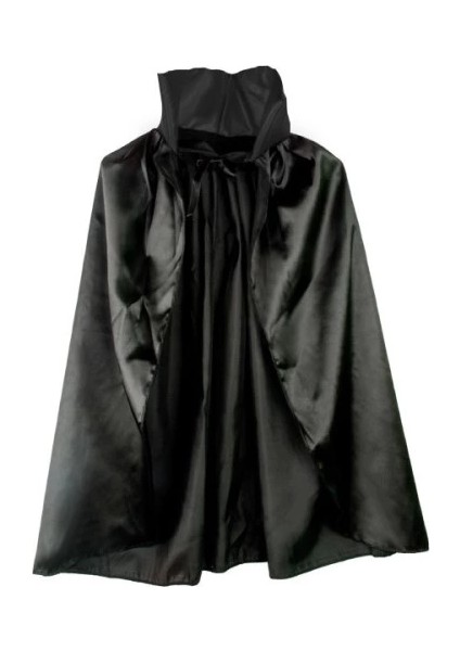 Siyah Renk Yakalı Halloween Pelerini 90 cm