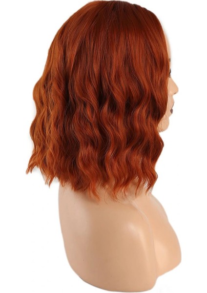 Fiber Sentetik Kısa Dalgalı Perçemsiz Peruk - Bakır fiyatları