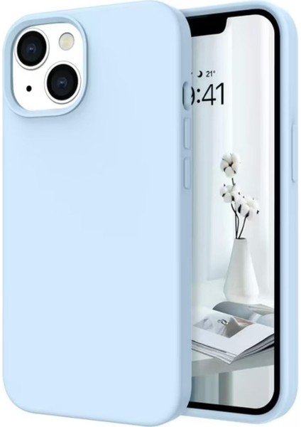 Apple iPhone 13 Uyumlu Silikon Kılıf - Pastel Renk Tonu Esnek Tam Koruma Kapak - Mavi